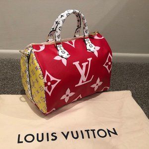 LV Louis Vuitton Rouge Red/ Pink Monogram Speedy Bandoulie